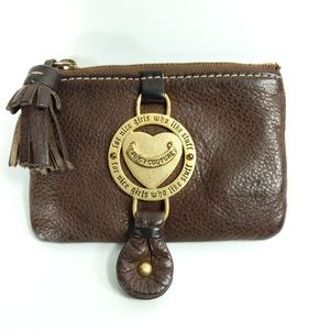 Juicy Couture brown leather change purse